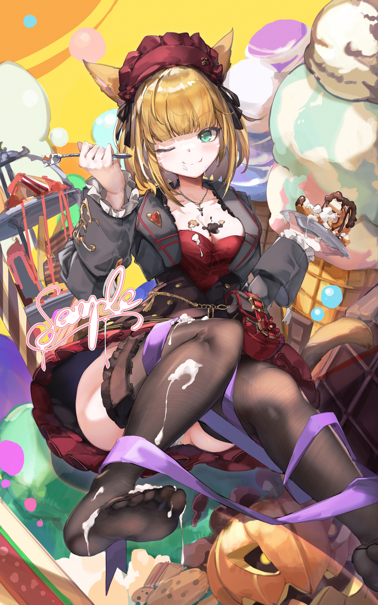 This is a pixiv picture whose title is 甜食猫猫.