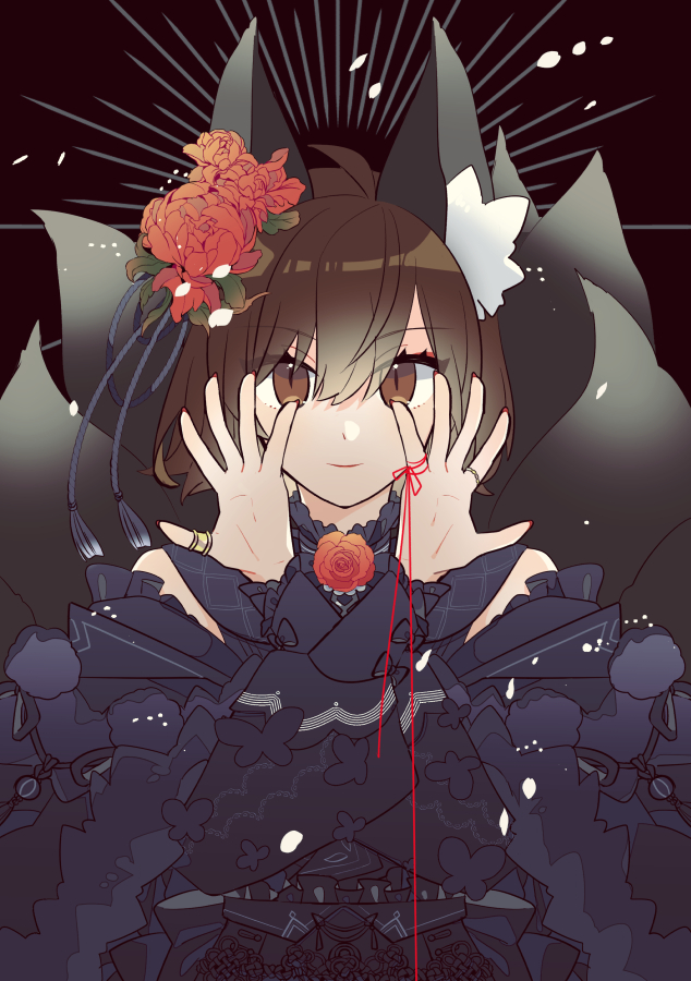 This is a pixiv picture whose title is 黒狐.