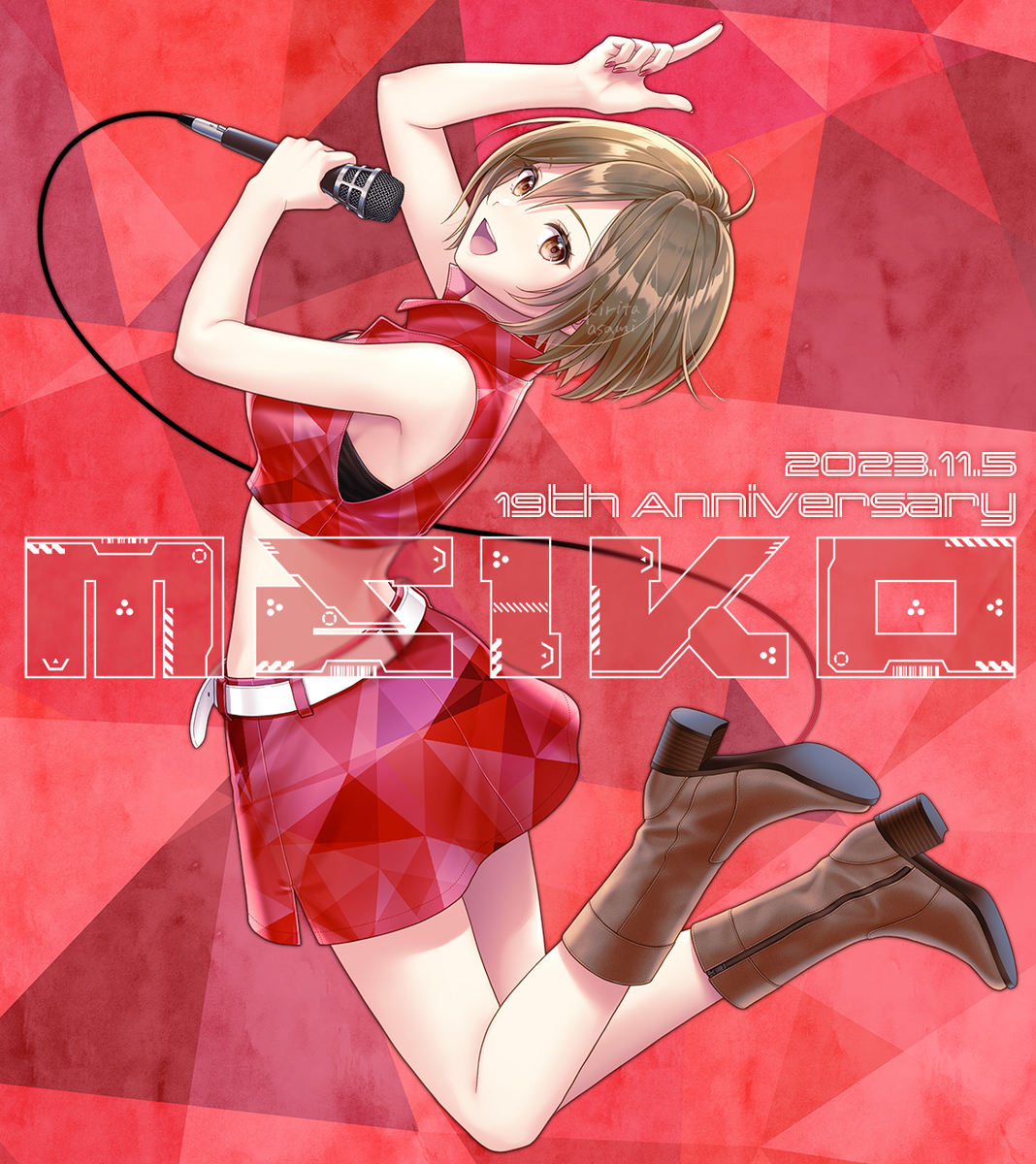 This is a pixiv picture whose title is MEIKO 19th Anniversary.