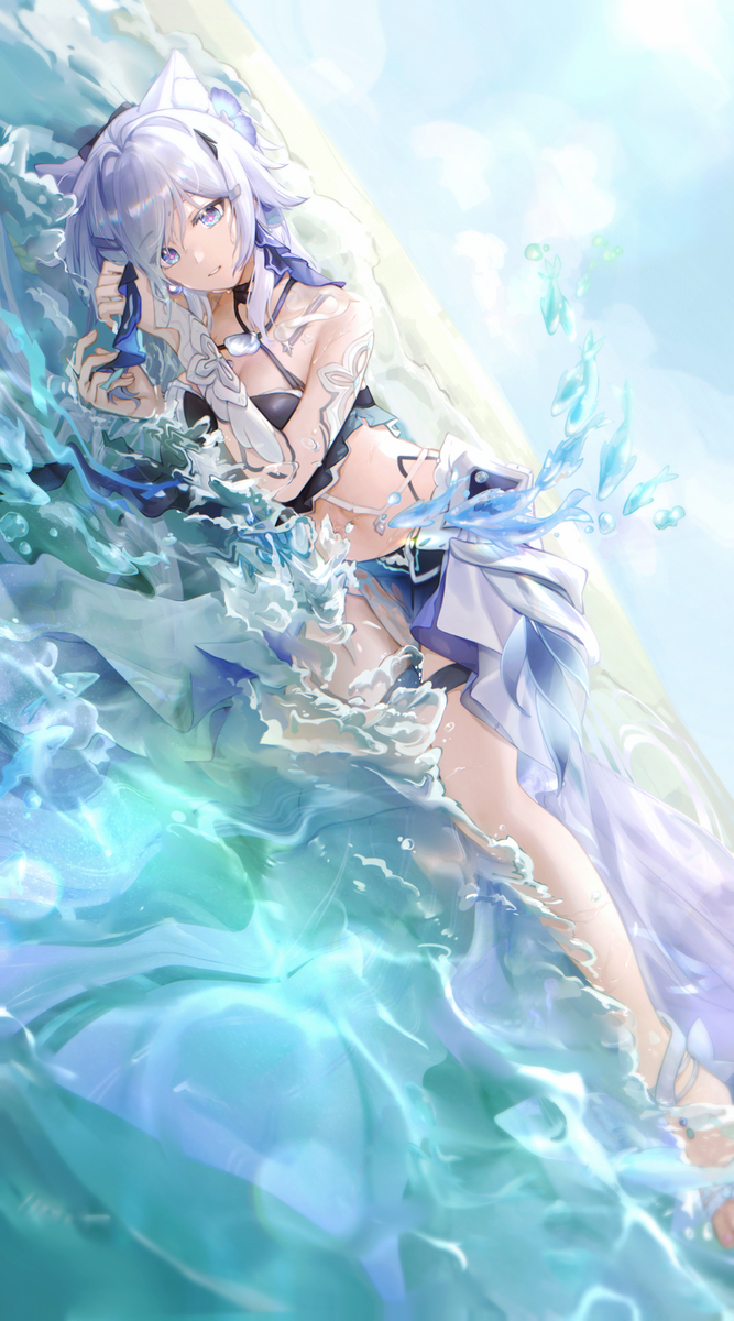 This is a pixiv picture whose title is 海.