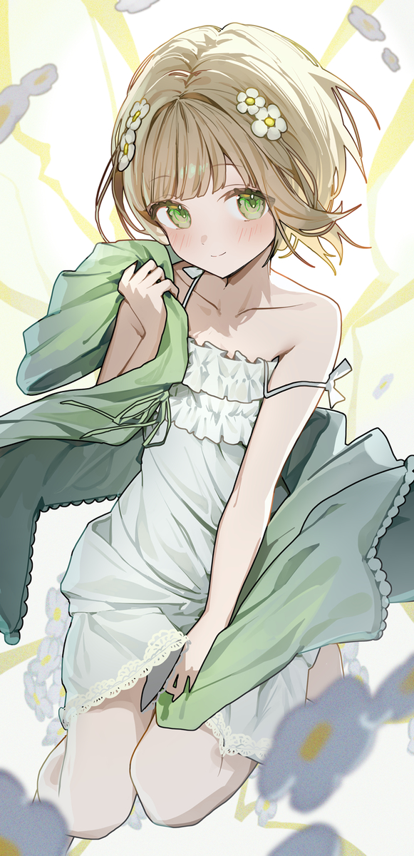 This is a pixiv picture whose title is 💚🤍💚.