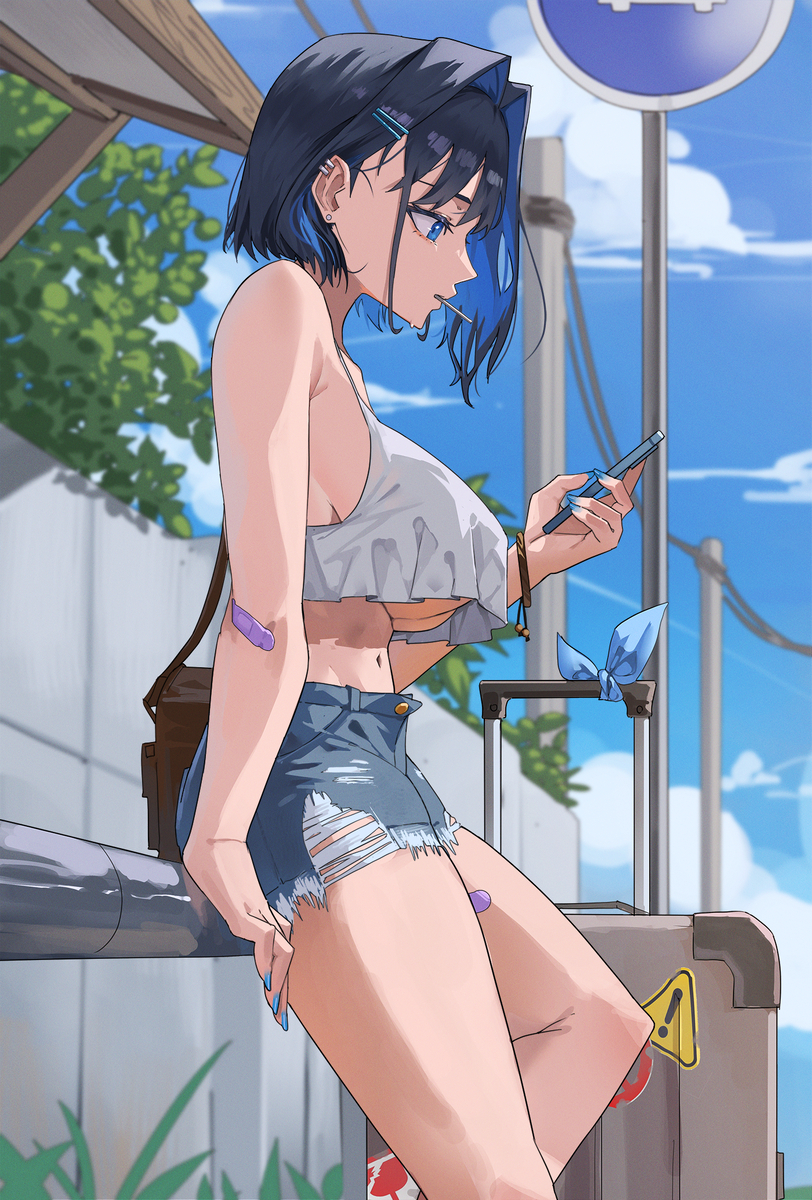 This is a pixiv picture whose title is Kronii, Casual.