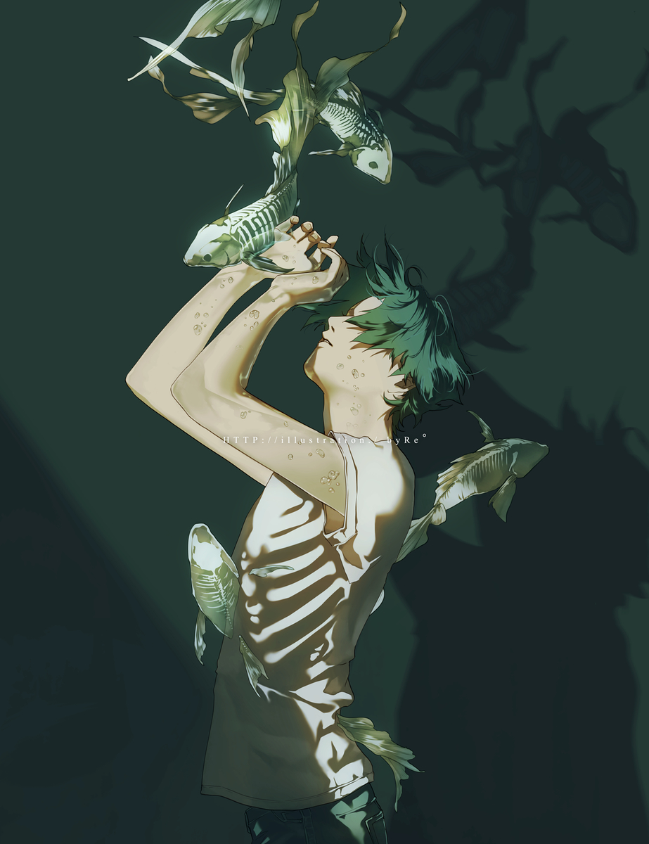 This is a pixiv picture whose title is skeleton.