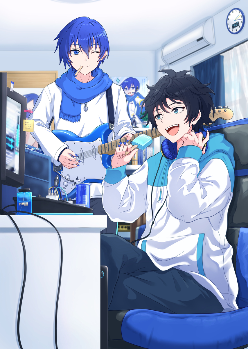 This is a pixiv picture whose title is KAITOと創作.