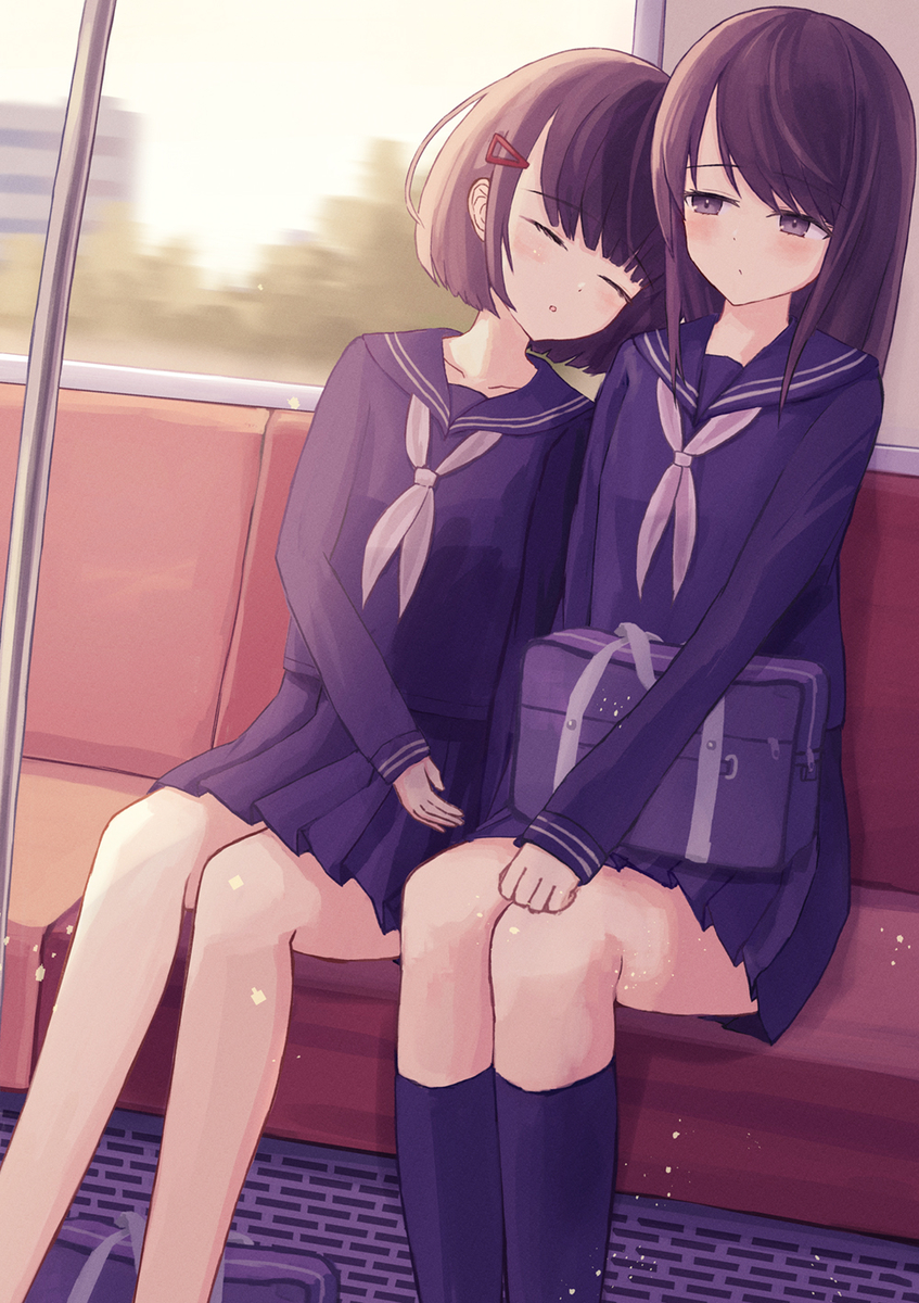 This is a pixiv picture whose title is 駅に着くまで.
