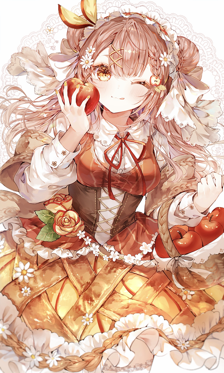 This is a pixiv picture whose title is Apple pie Lolita🍎.