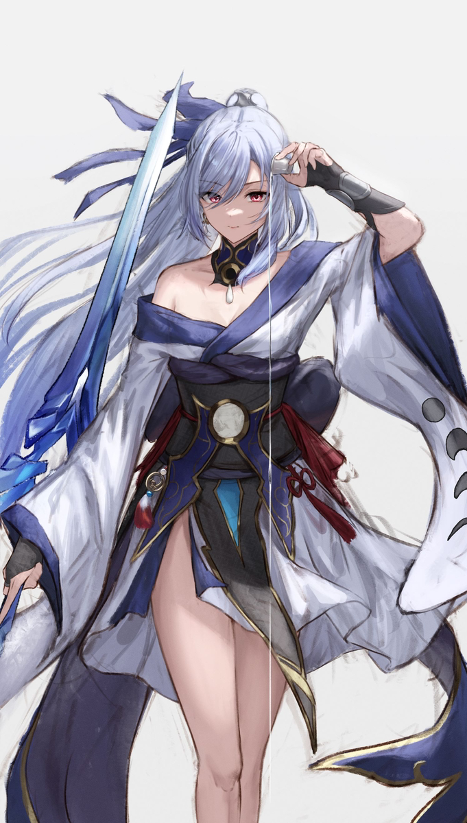 This is a pixiv picture whose title is 和装鏡流.