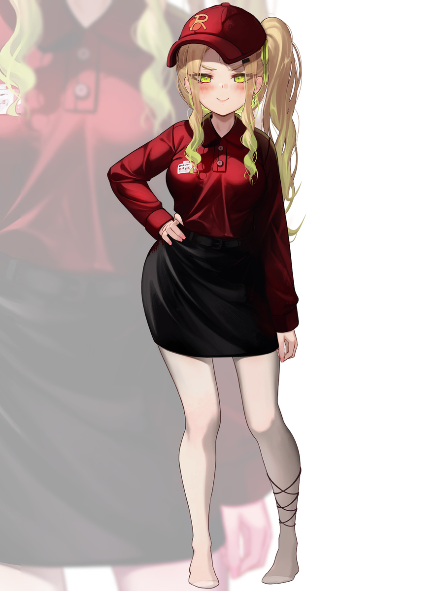 This is a pixiv picture whose title is イルカのバイトの服装！, イルカの母.