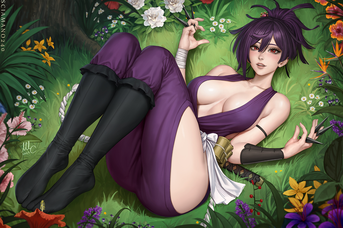 This is a pixiv picture whose title is Yuzuriha - Hell's Paradise.