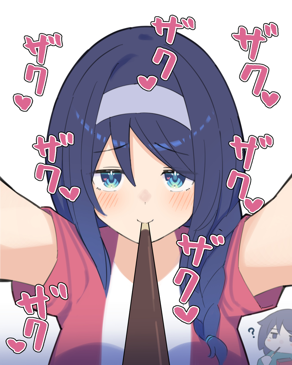 This is a pixiv picture whose title is ポッキーゲーム(負け確).