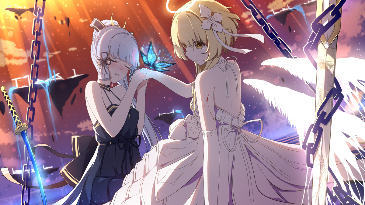 This is a pixiv picture whose title is 荧鹭-天堂坠落-难舍交合的过往.