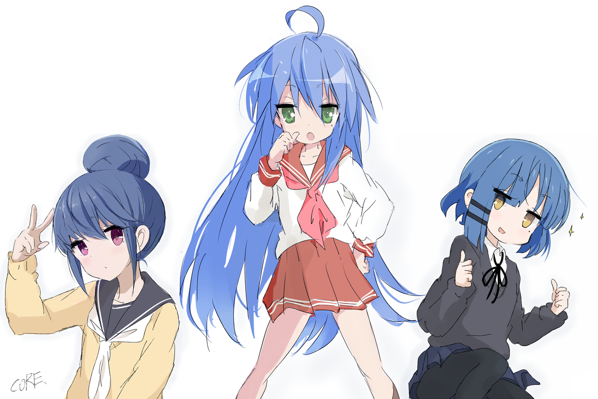 This is a pixiv picture whose title is 青髪ガールズ.