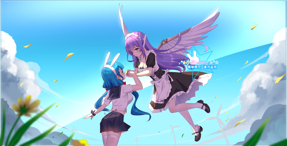 This is a pixiv picture whose title is 【私人约稿】想要离这晴空更近吗.