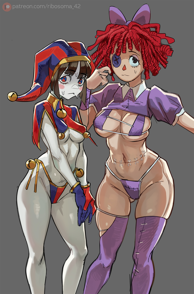 This is a pixiv picture whose title is Pomni & Ragatha.