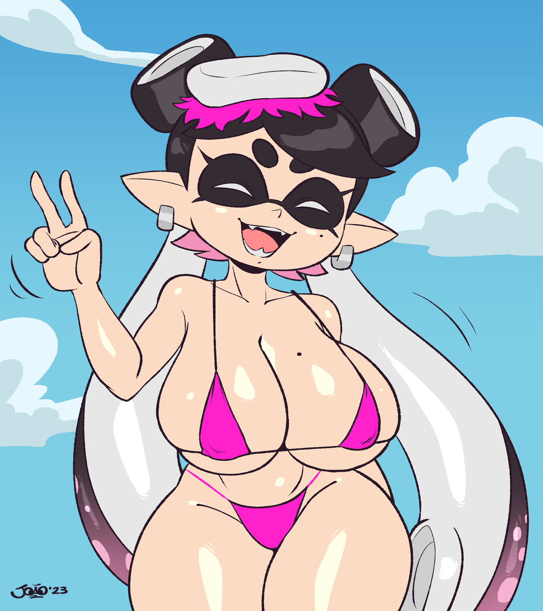 This is a pixiv picture whose title is CM - Callie in Bikini.