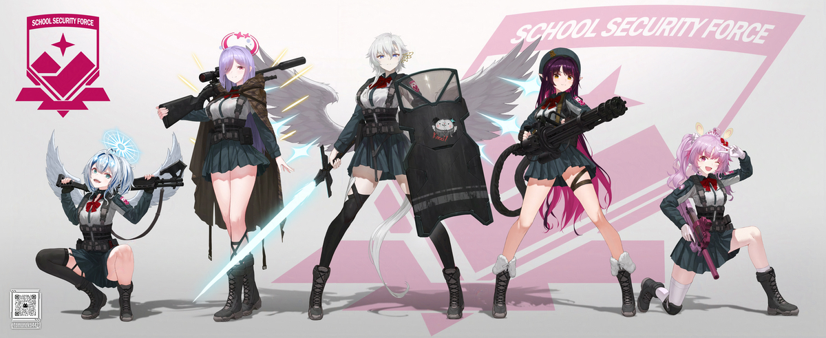 This is a pixiv picture whose title is V&U 【SCHOOL SECURITY FORCE】.