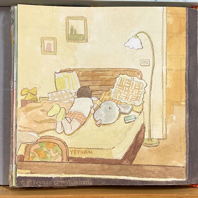 This is a pixiv picture whose title is reading time.