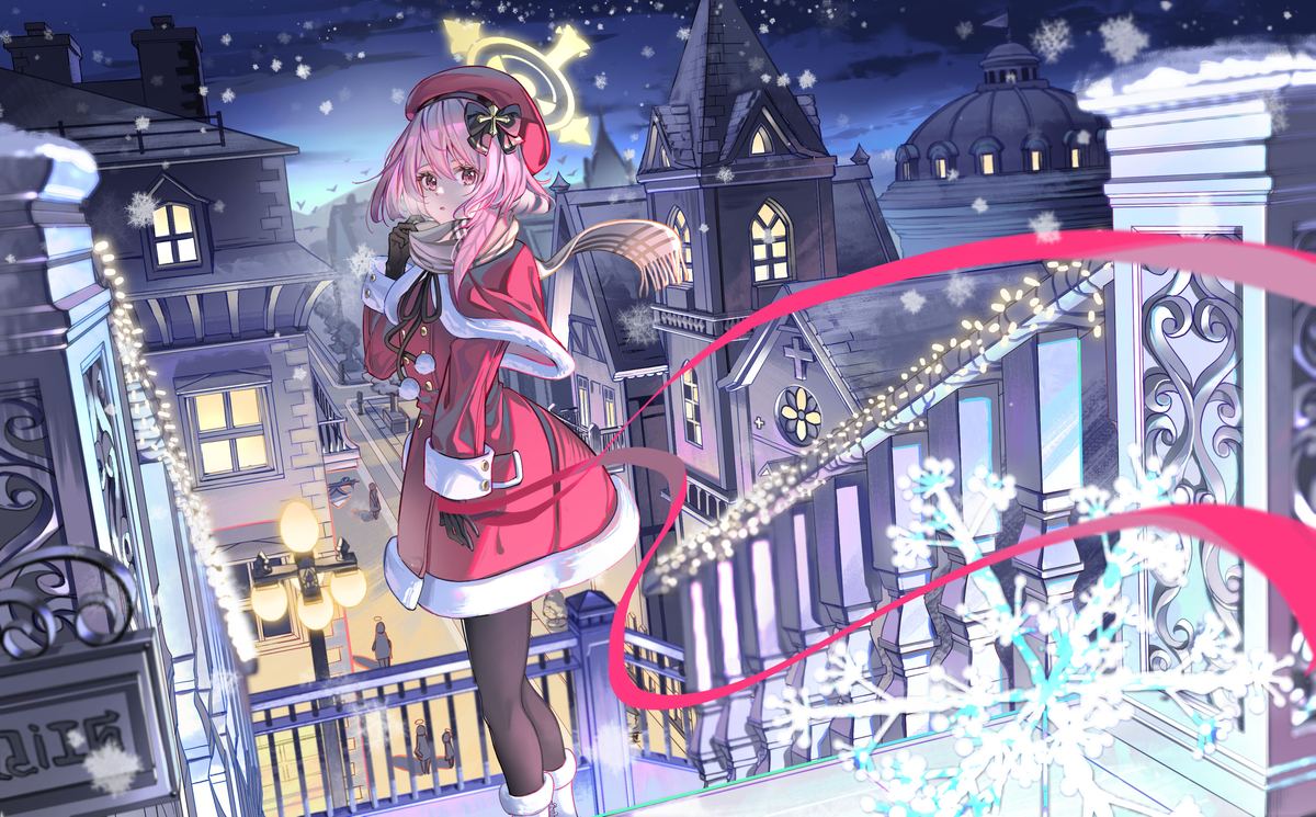 This is a pixiv picture whose title is 雪夜.