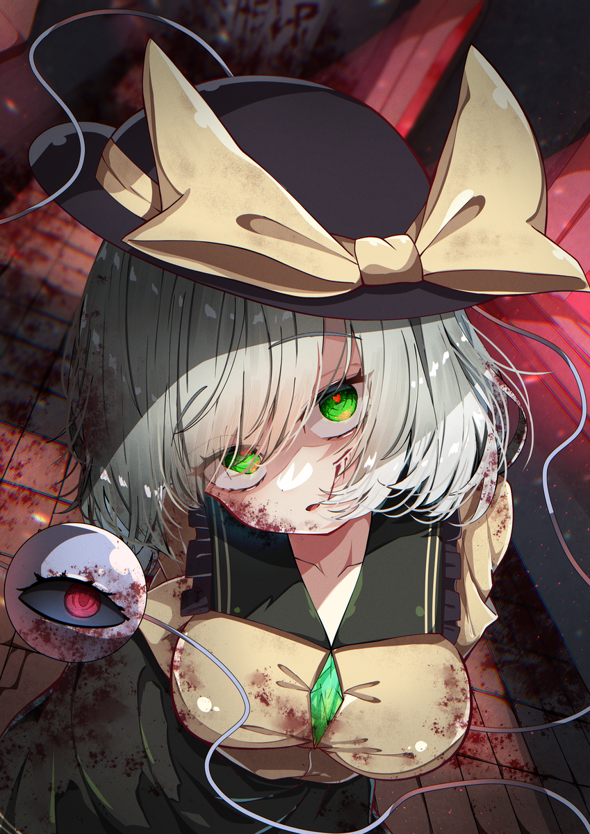 This is a pixiv picture whose title is こいしちゃん「今　あﾅたの後ろニイルノ…」.