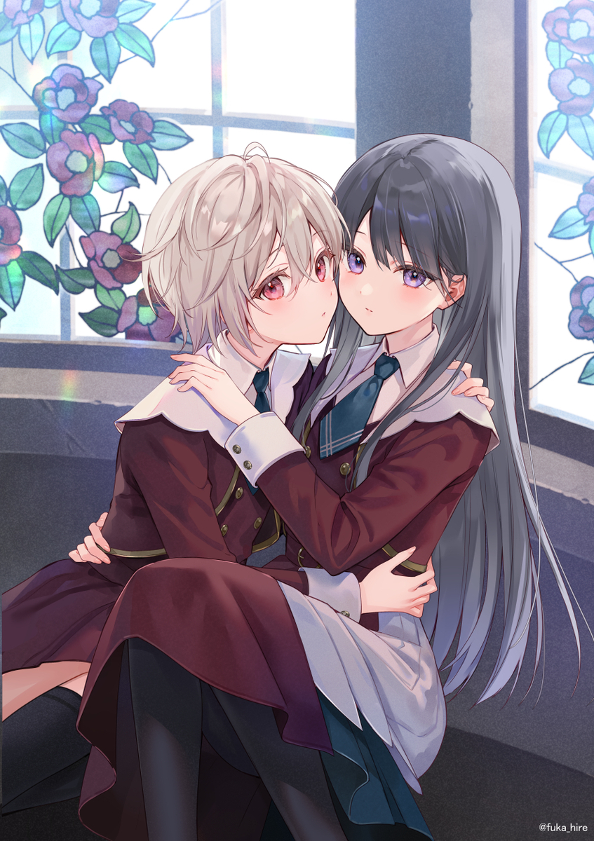This is a pixiv picture whose title is 鳥籠の２人.