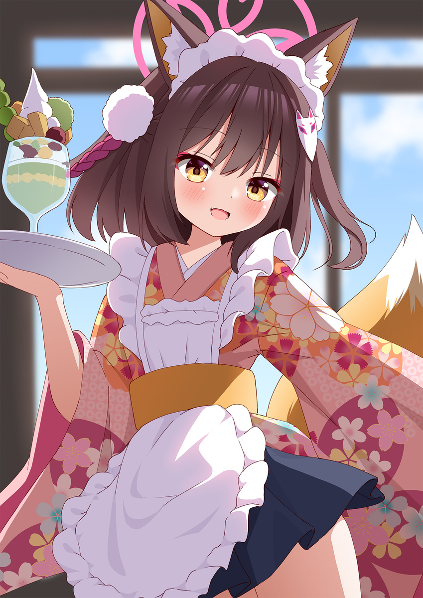 This is a pixiv picture whose title is 和メイドイズナ.