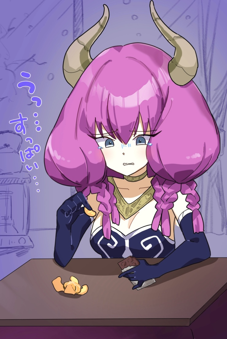 This is a pixiv picture whose title is アウラ、チョコとみかんを交互に食べろ.