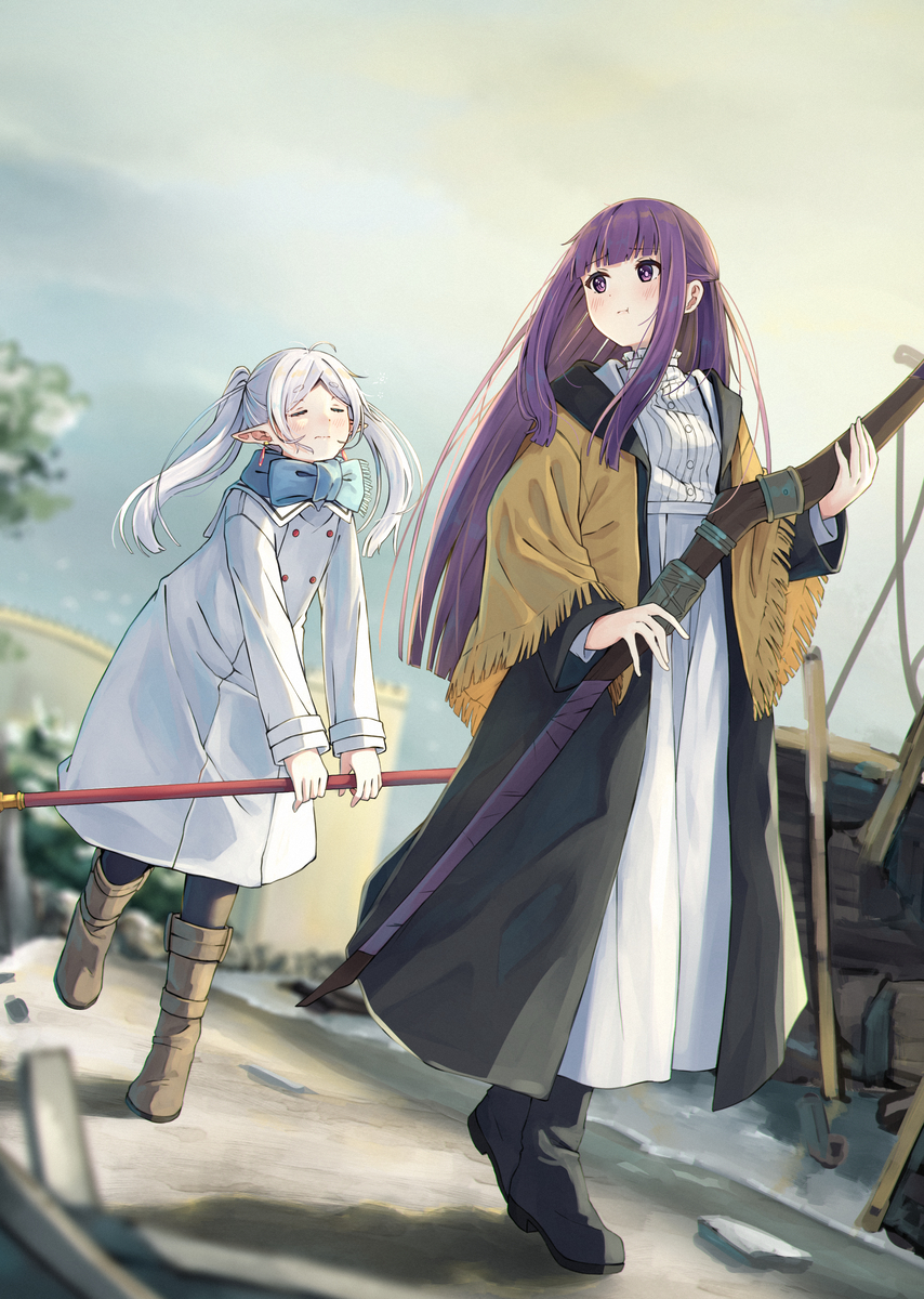 This is a pixiv picture whose title is 朝起きのフリーレン.