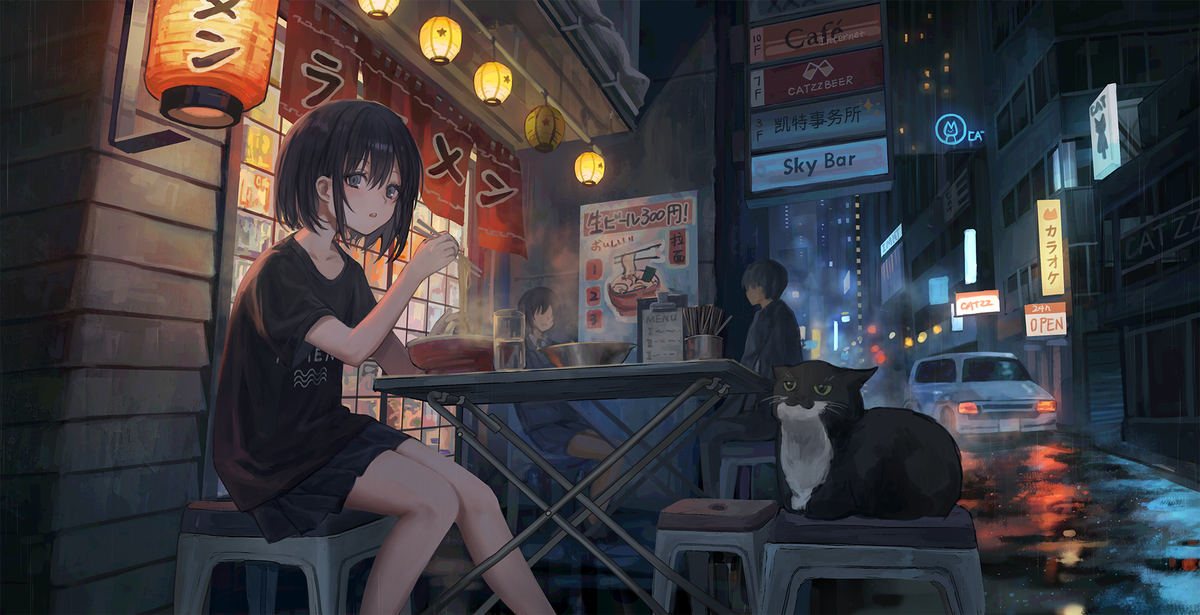 This is a pixiv picture whose title is 寒くなってきたらラーメン食べたくなった.