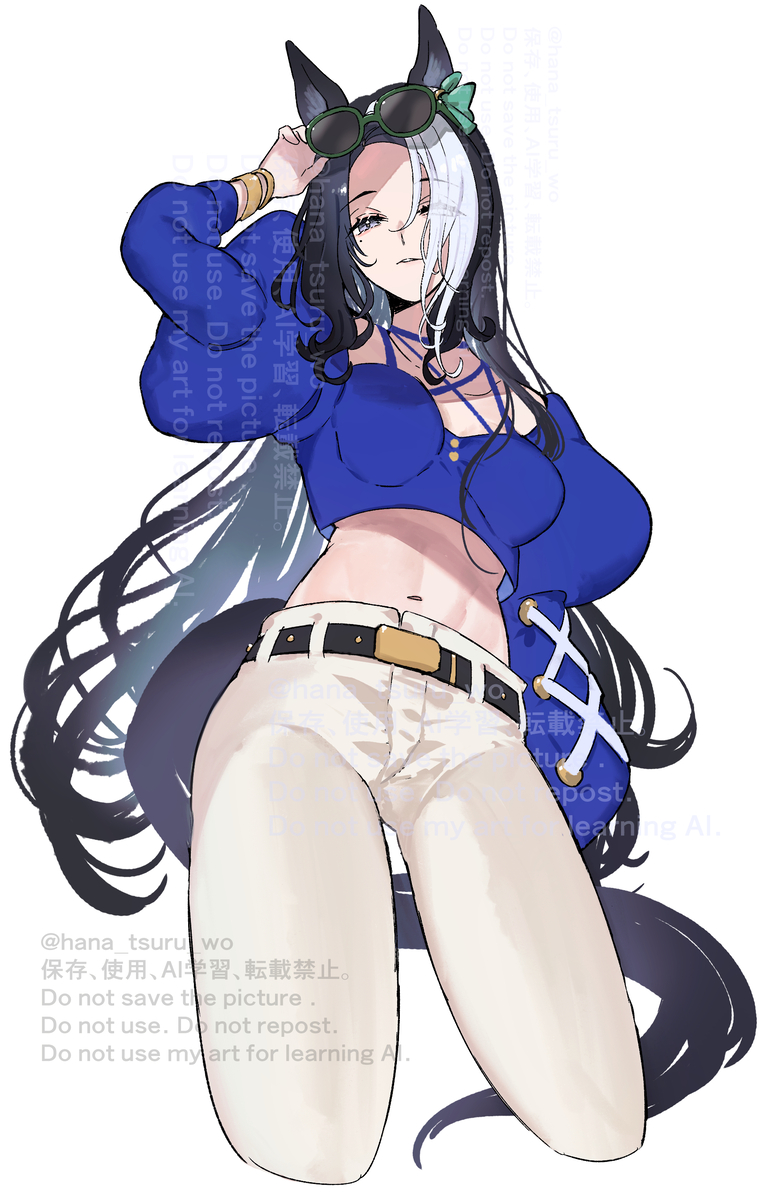 This is a pixiv picture whose title is 私服を描こうとして別物になった髪おろしメジロラモーヌ.