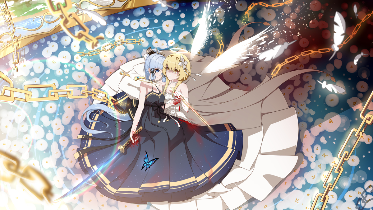 This is a pixiv picture whose title is 荧鹭-天堂坠落-难舍交合的过往*.