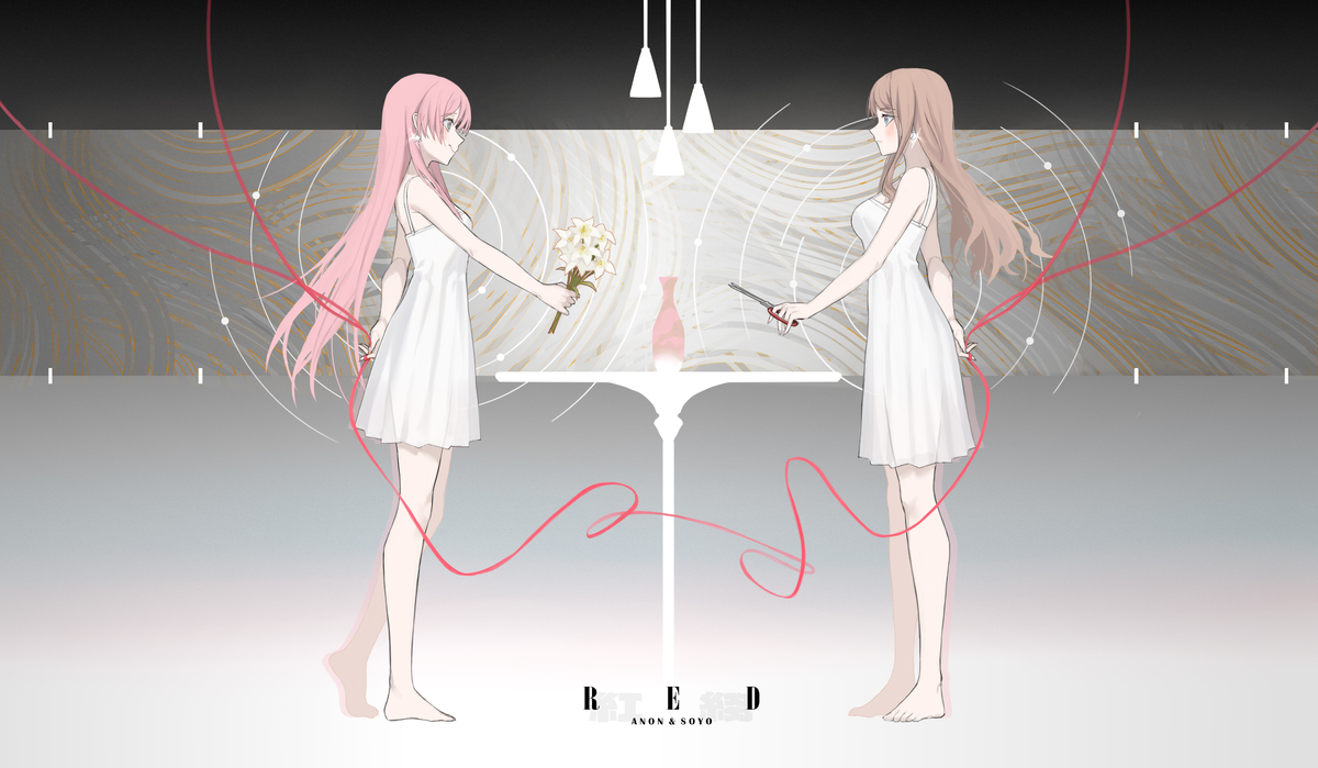 This is a pixiv picture whose title is 剪刀,花,红线.