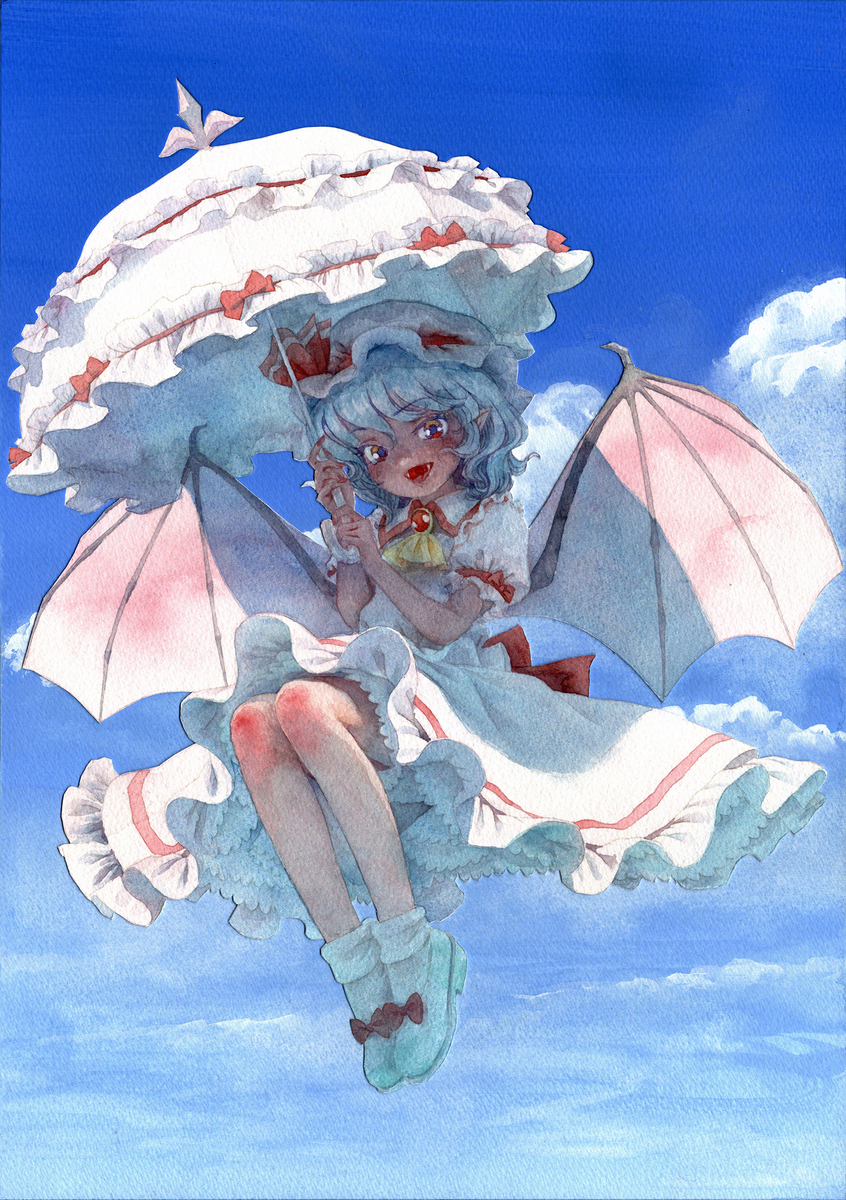 This is a pixiv picture whose title is 日傘があれば大丈夫なレミリア.