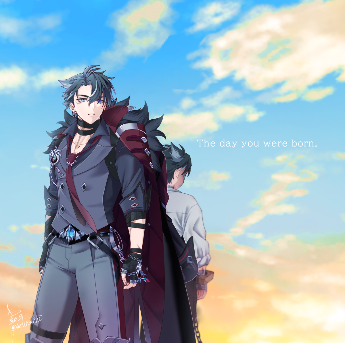 This is a pixiv picture whose title is リオセスリが生まれた日。.