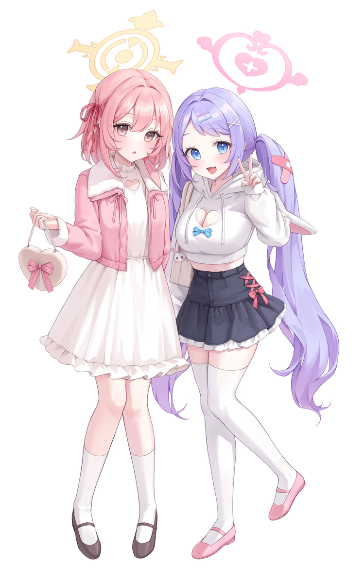 This is a pixiv picture whose title is 私服セリナ&ハナエ.