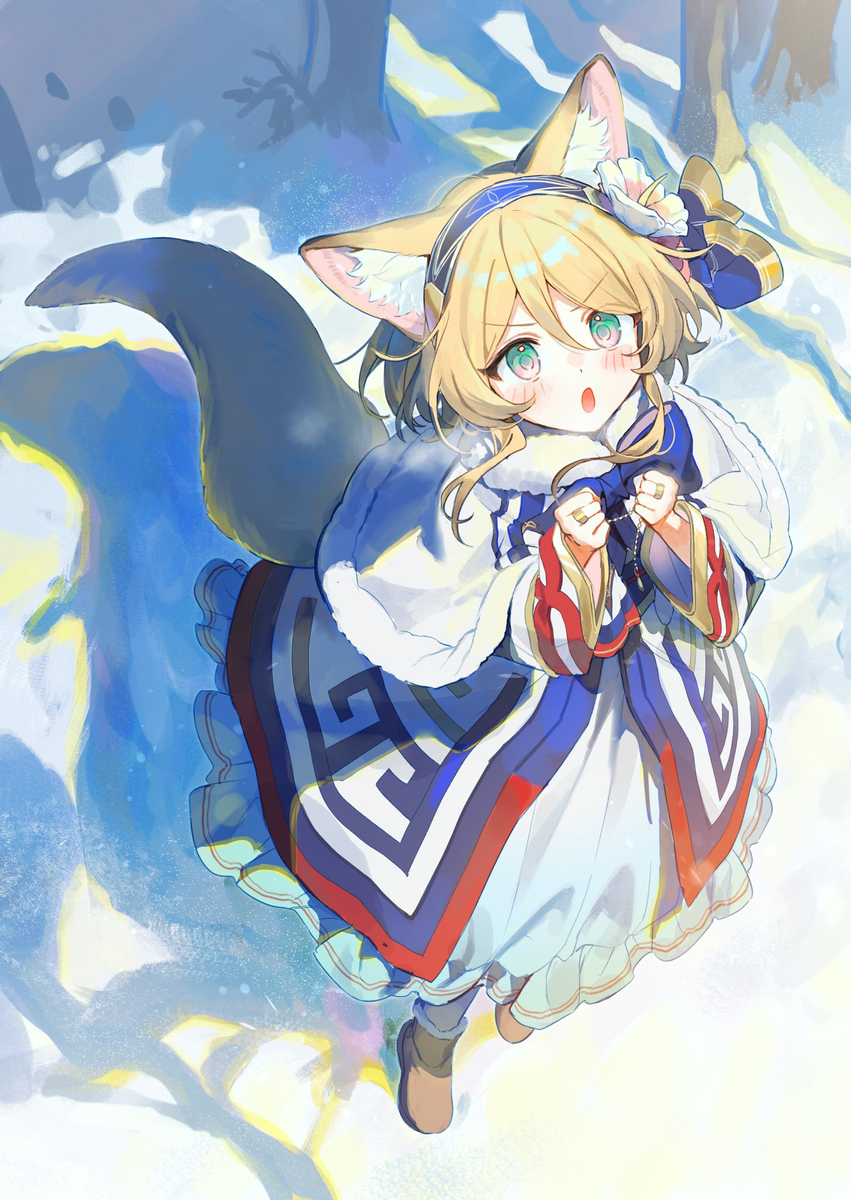 This is a pixiv picture whose title is 蒼泉むくげちゃん🦊❄.