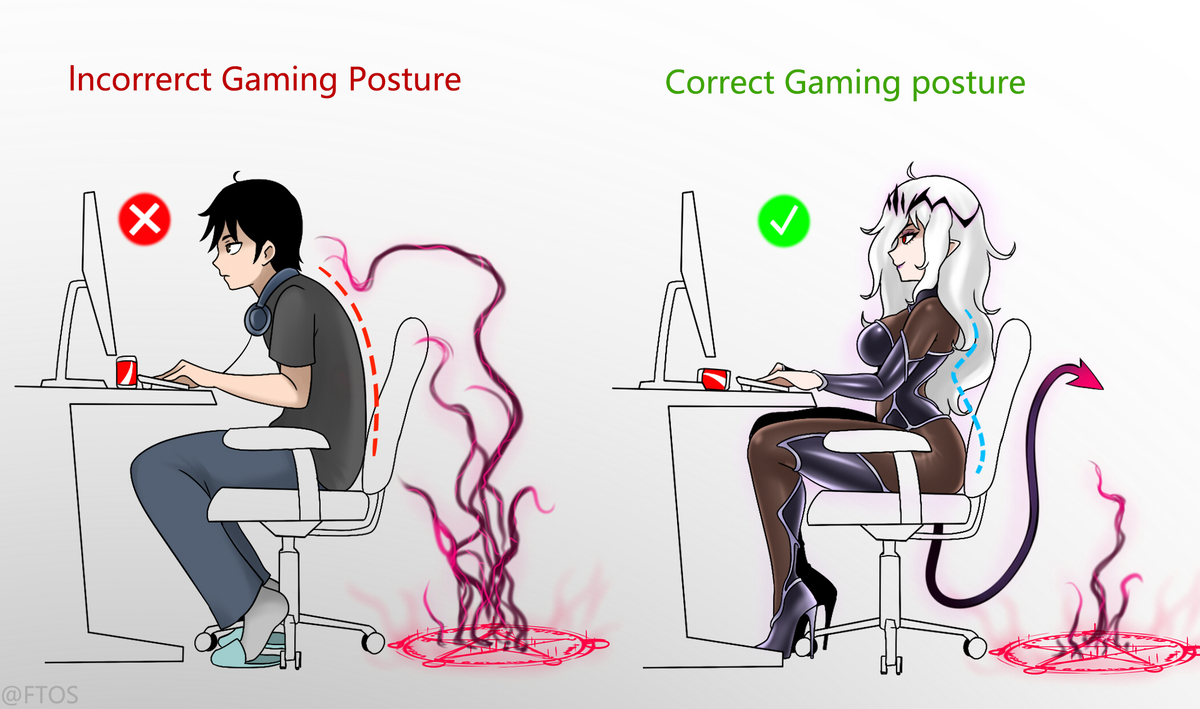 This is a pixiv picture whose title is 正确的游戏姿势恶魔版（迫真）.