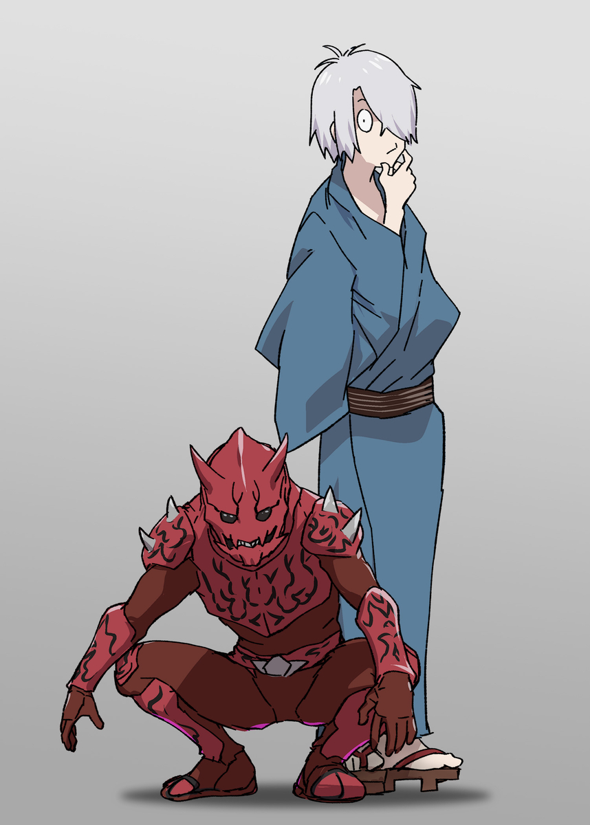 This is a pixiv picture whose title is 鬼、参上！.