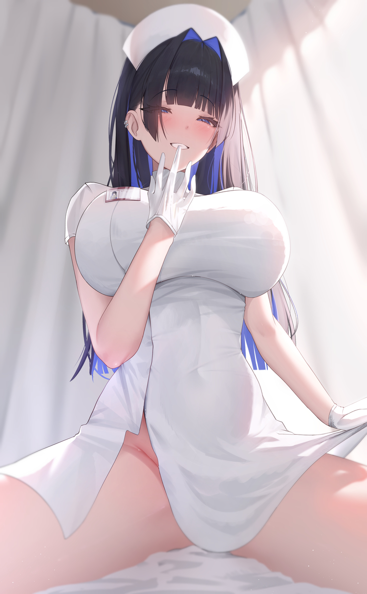 This is a pixiv picture whose title is Nurse Kronii.