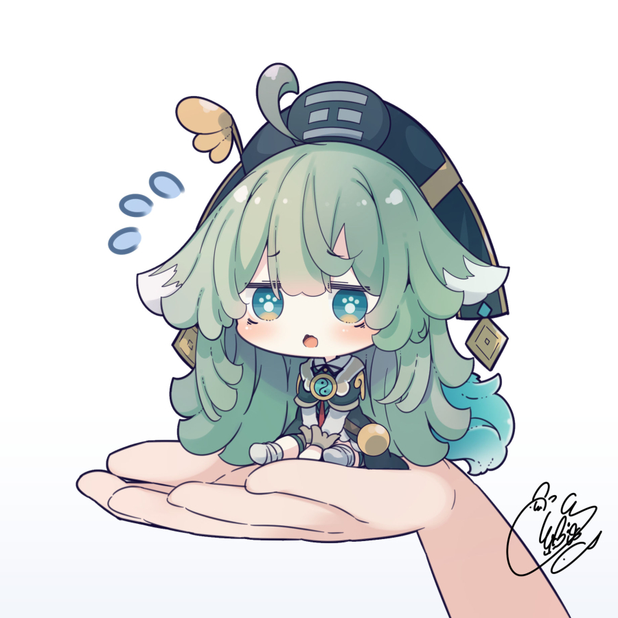 This is a pixiv picture whose title is 手乗り.