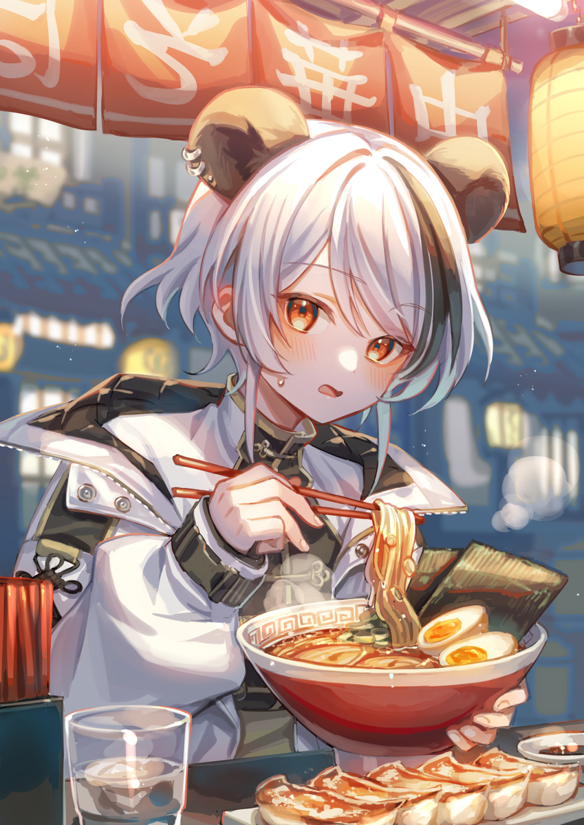 This is a pixiv picture whose title is 熊猫ラーメン.