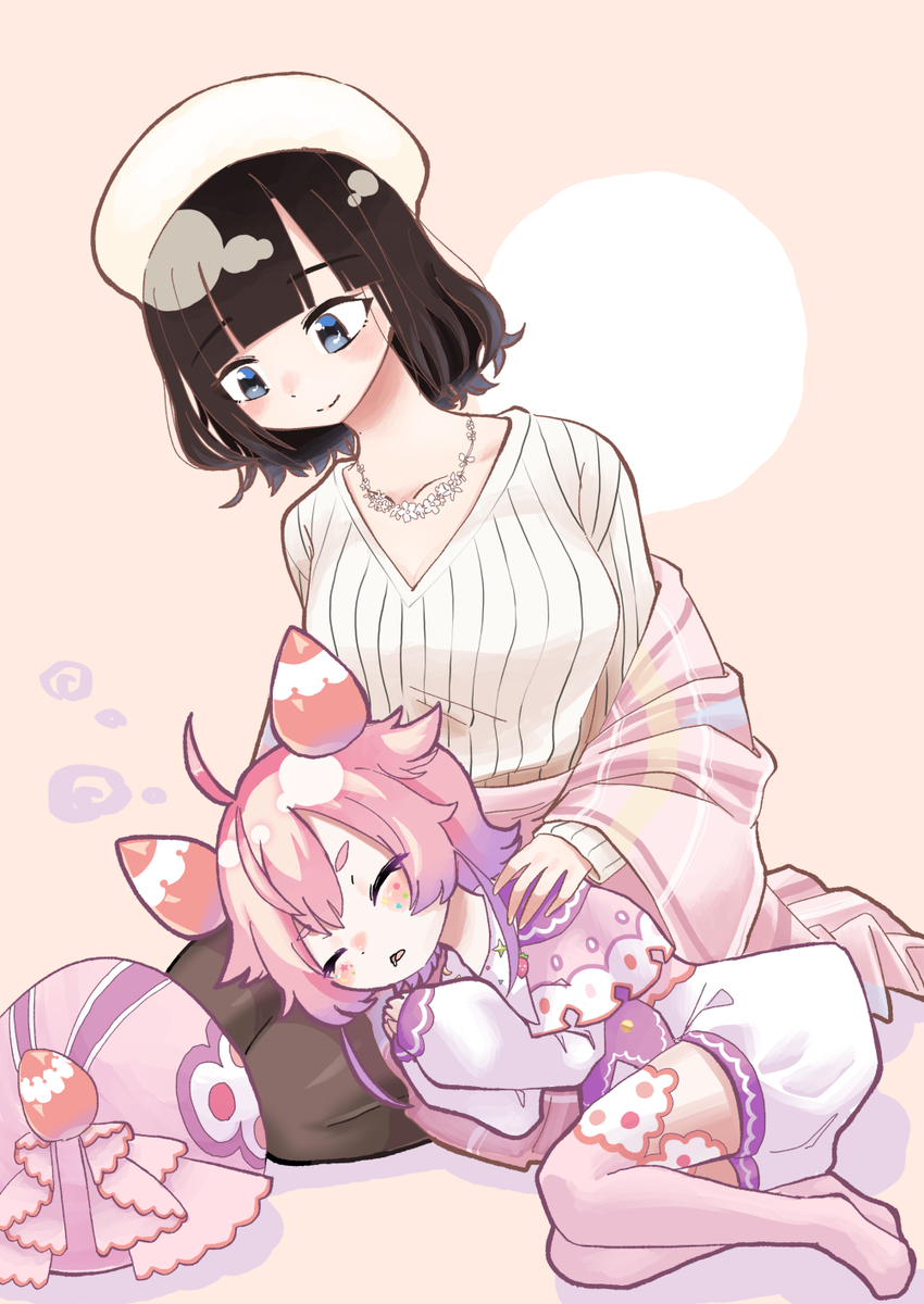 This is a pixiv picture whose title is おねえさんのひざまくら.