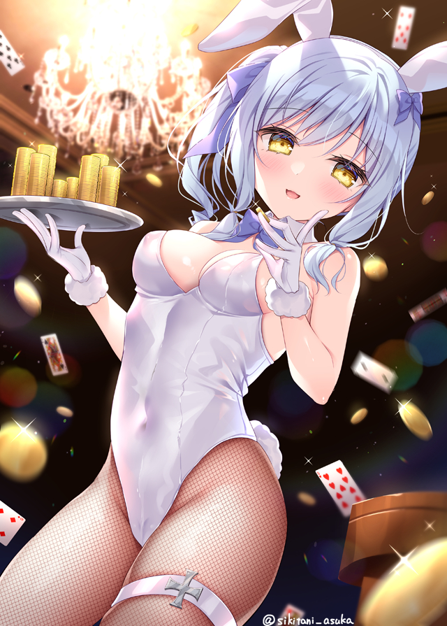 This is a pixiv picture whose title is 魔性の真っ白バニー.