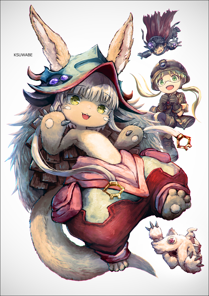 This is a pixiv picture whose title is ナナチ＆ミーティ＆リコ＆レグ.