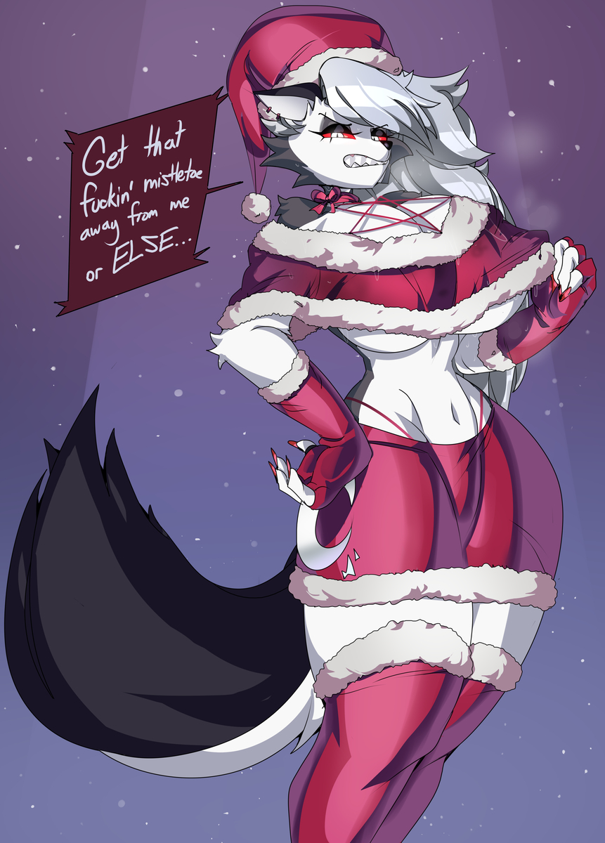 This is a pixiv picture whose title is Loona (Helluva Boss) XMAS alt.