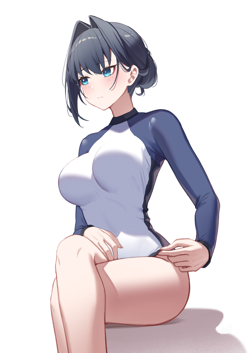 This is a pixiv picture whose title is Kronii Rash Guard.