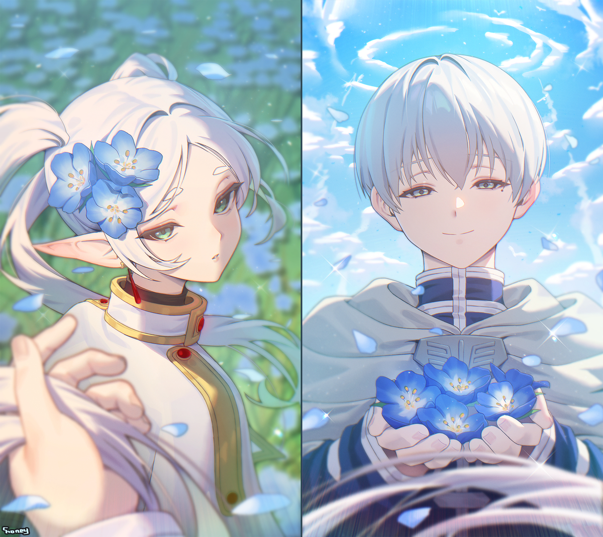 This is a pixiv picture whose title is 葬送のフリーレン - Heaven.