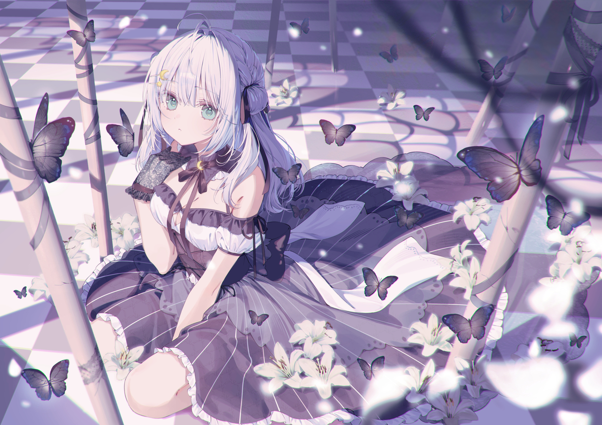 This is a pixiv picture whose title is 「仕事絵」華月みくる.