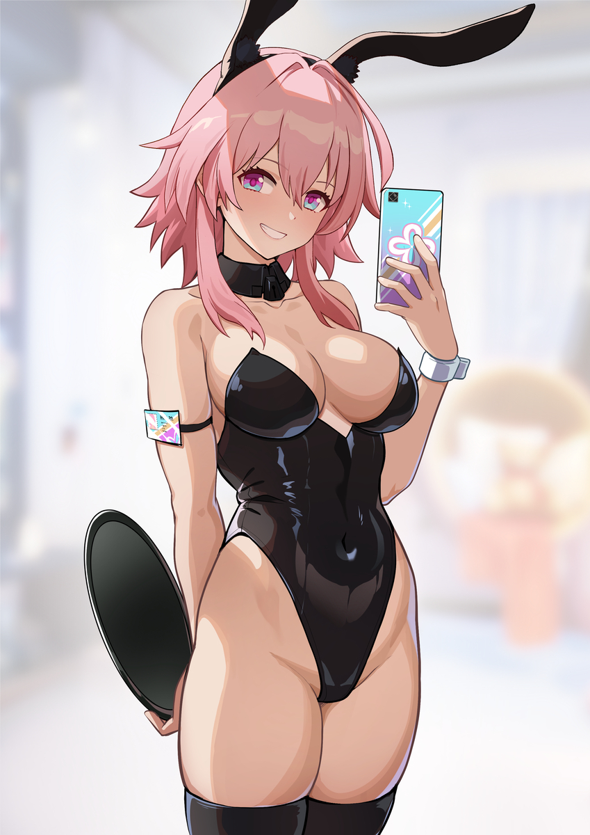 This is a pixiv picture whose title is March 7th bunny selfie.