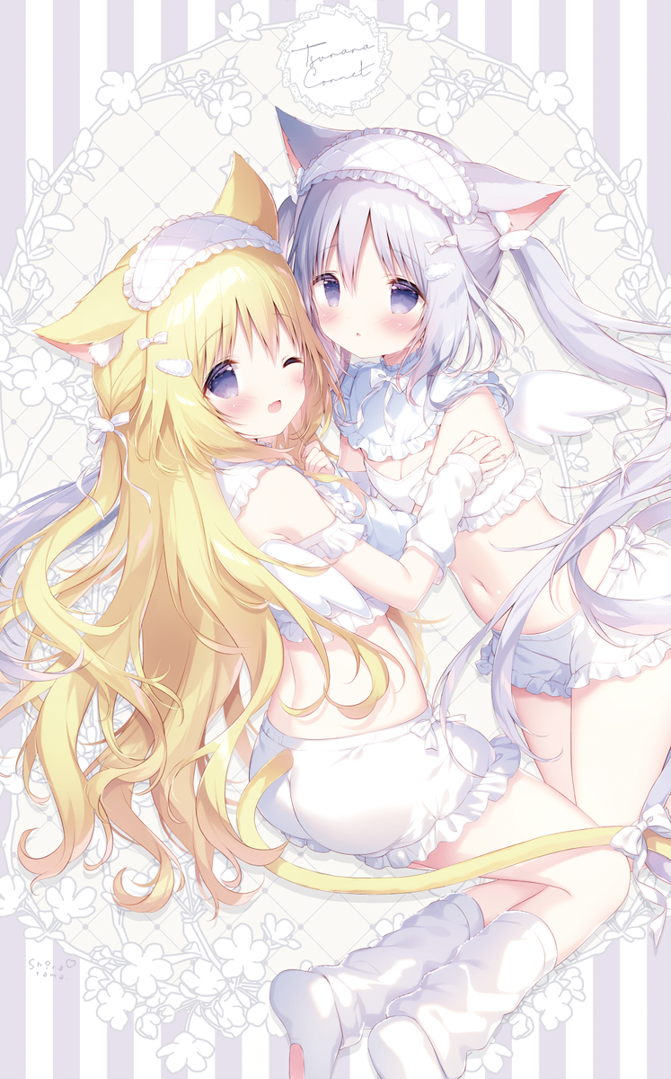 This is a pixiv picture whose title is 💛🤍.