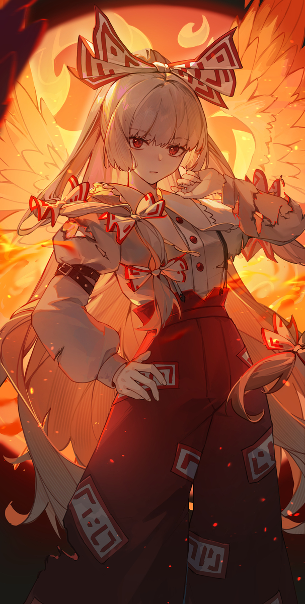 This is a pixiv picture whose title is 月まで届け、不死の烟.
